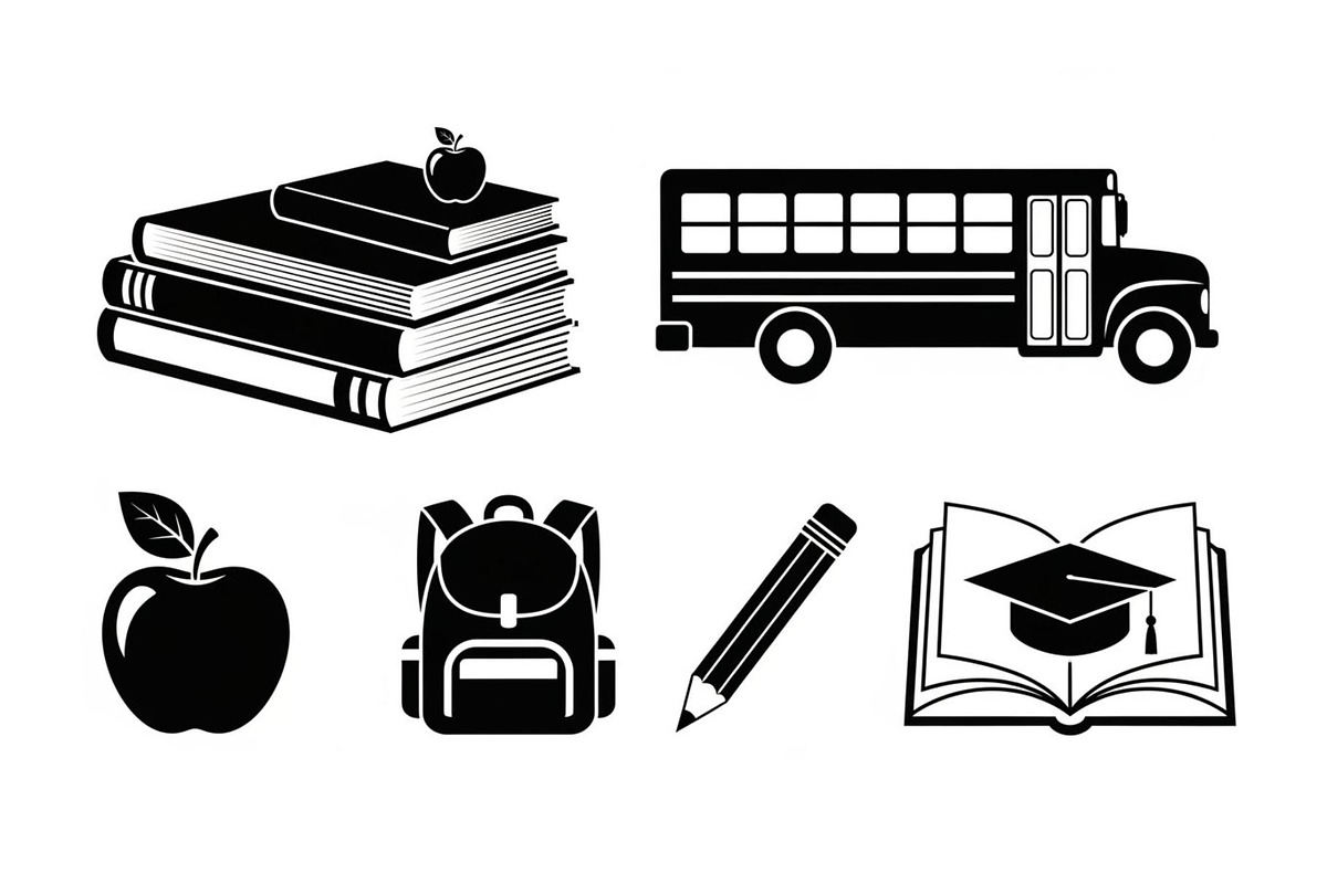 Back To School Silhouette Bundle, an Illustration by Designer_Momina (Photo 48 of 51)