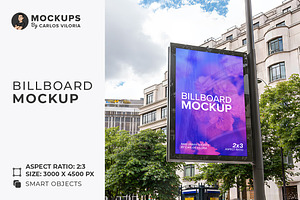 Paris Street Pole Billboard Mockup