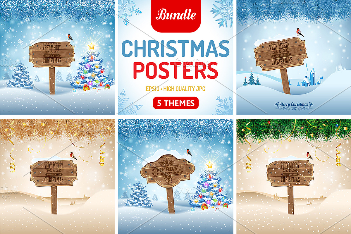 Christmas Posters, a Texture Illustration by TAlex (Photo 1 of 6)