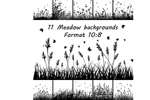 Set of Eleven Meadow backgrounds