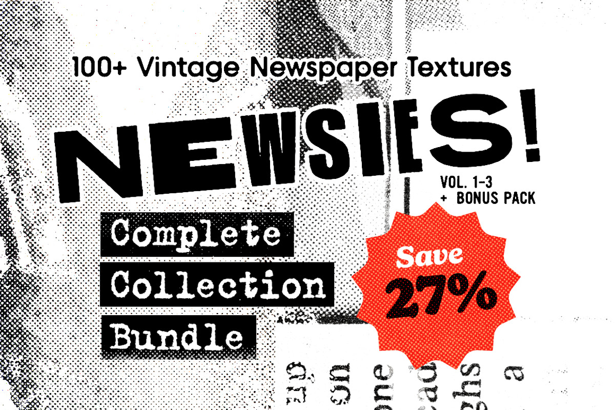 Newsies! Complete Halftone Bundle, a Texture Graphic by Creative Juice Project (Photo 1 of 7)