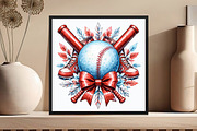 Baseball with black bow PNG, an Illustration by DreamCafeArt (Thumbnail 3 of 7)
