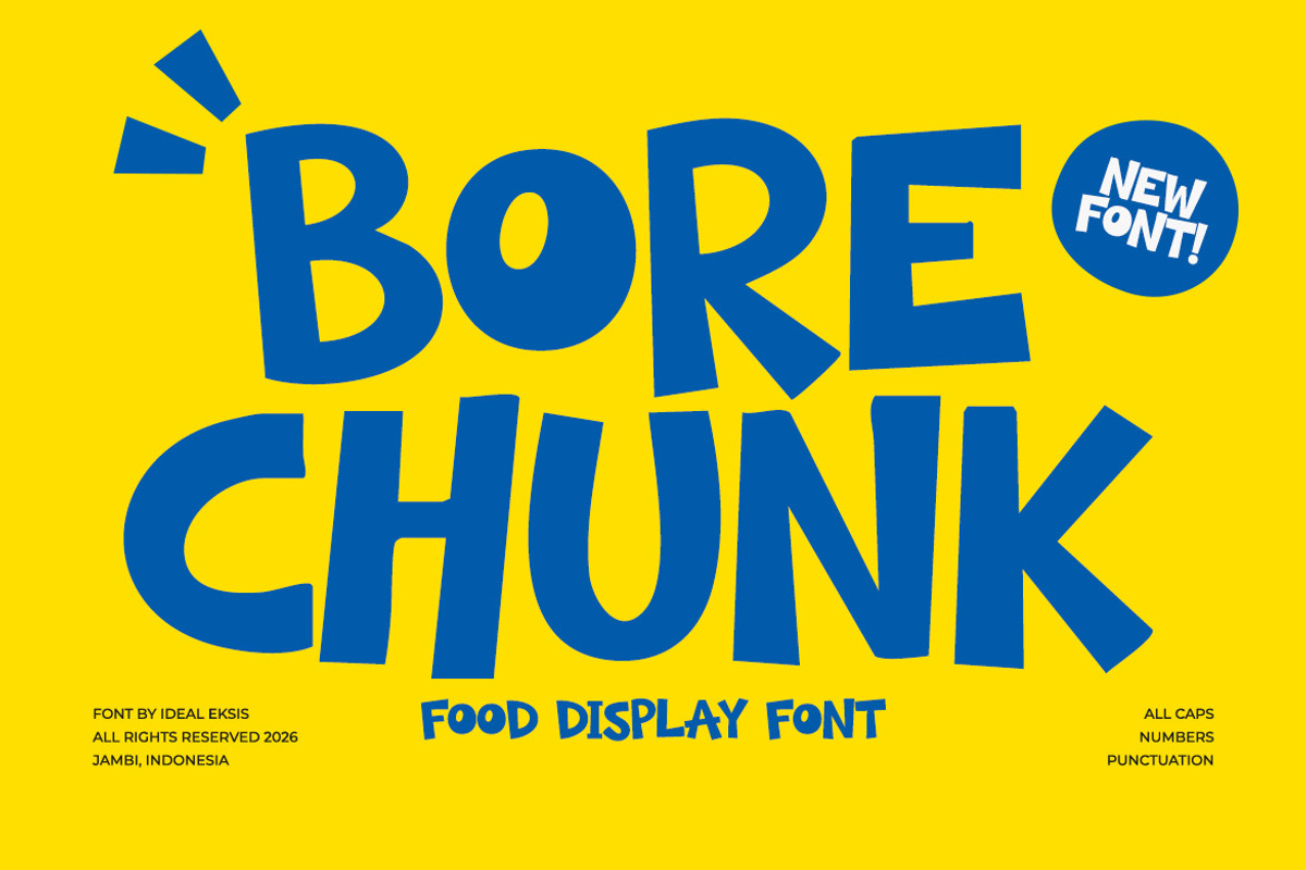 Bore Chunk - Food Font, a Handwritten Font by Ideal Eksis (Photo 1 of 10)