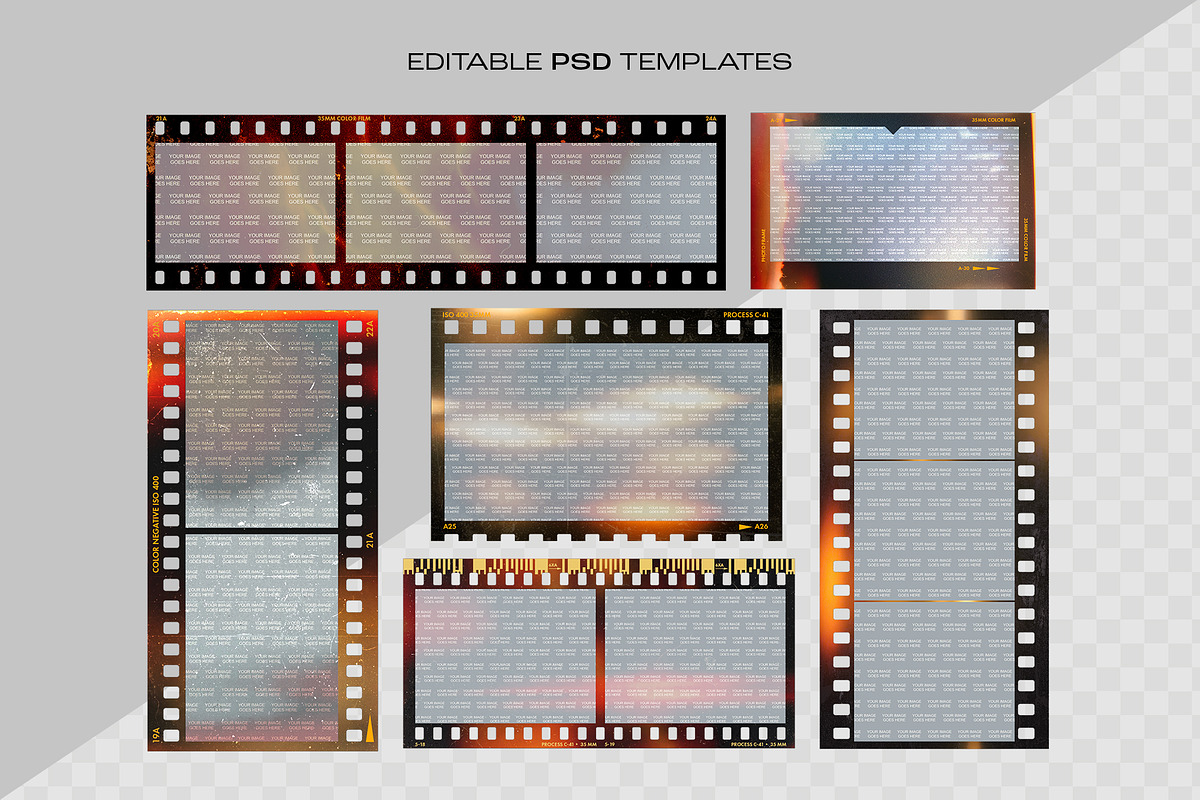 Analog Film Strip Frame Template, a Mockup by DesignerCandies (Photo 3 of 13)