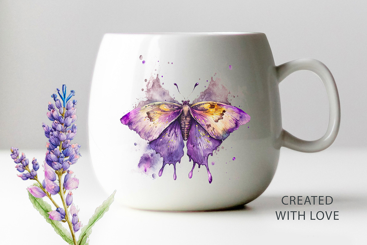 Butterfly Watercolor Floral Clipart, a Decorative Illustration by ClipArtRoom (Photo 5 of 5)