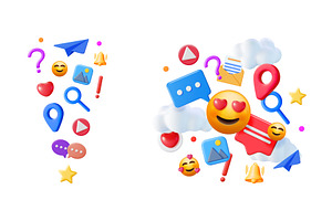 Social media notification icons and, an Object Illustration by Abscent