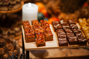 Artisan Brownie Squares Display, a Food & Drink Photo by SkyNext