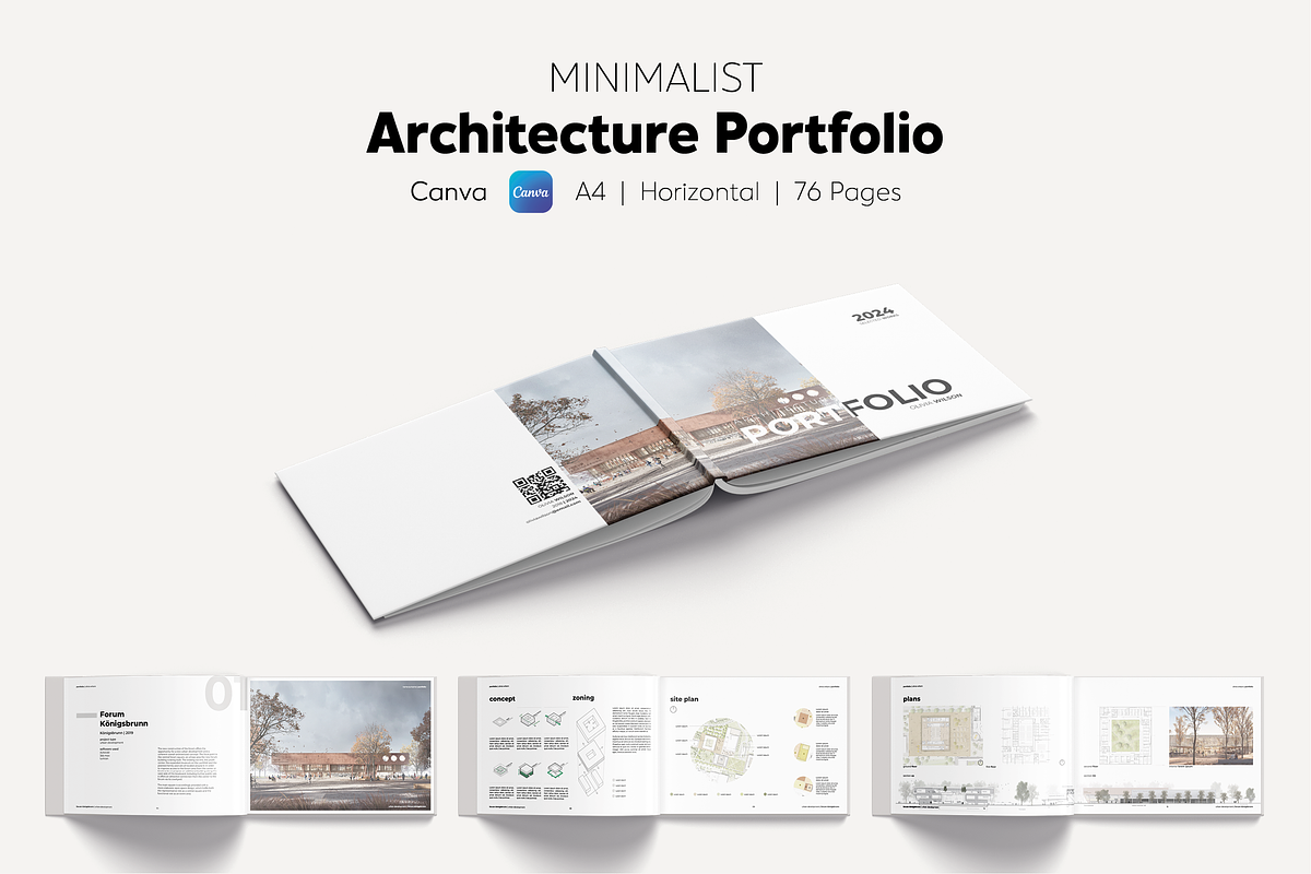 Canva A4 Portfolio Template, a Brochure Template by yesitisprintable (Photo 1 of 10)