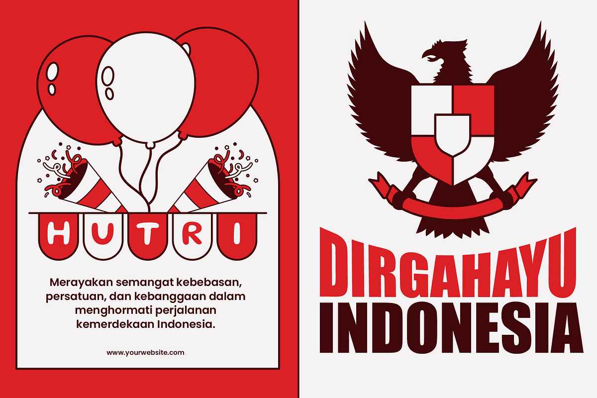 17 August Celebration Elements, a Decorative Illustration by Eighteen Studio (Photo 4 of 4)