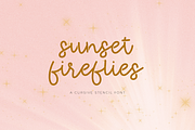 Sunset Fireflies Stencil Font, a Handwritten Font by Beck McCormick (Thumbnail 1 of 10)