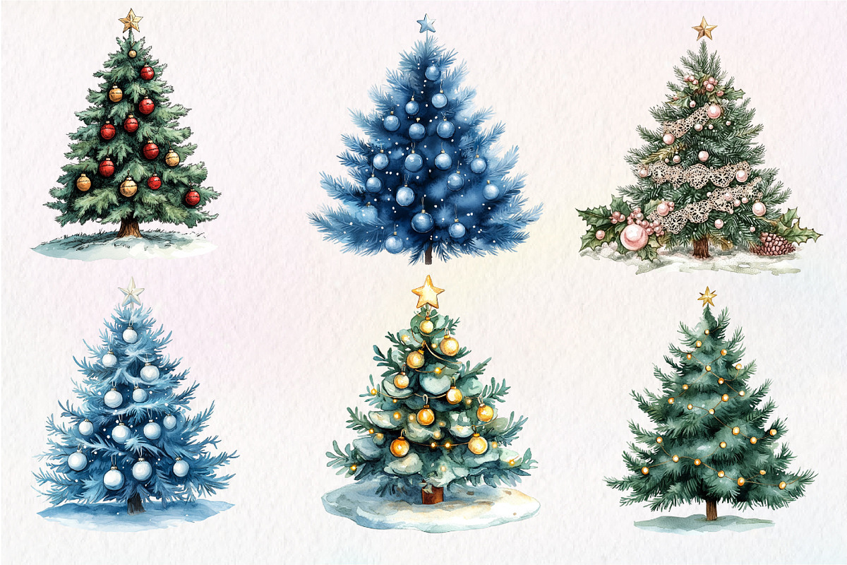 Christmas Tree Clipart PNG, an Illustration by Dream Creation (Photo 4 of 7)