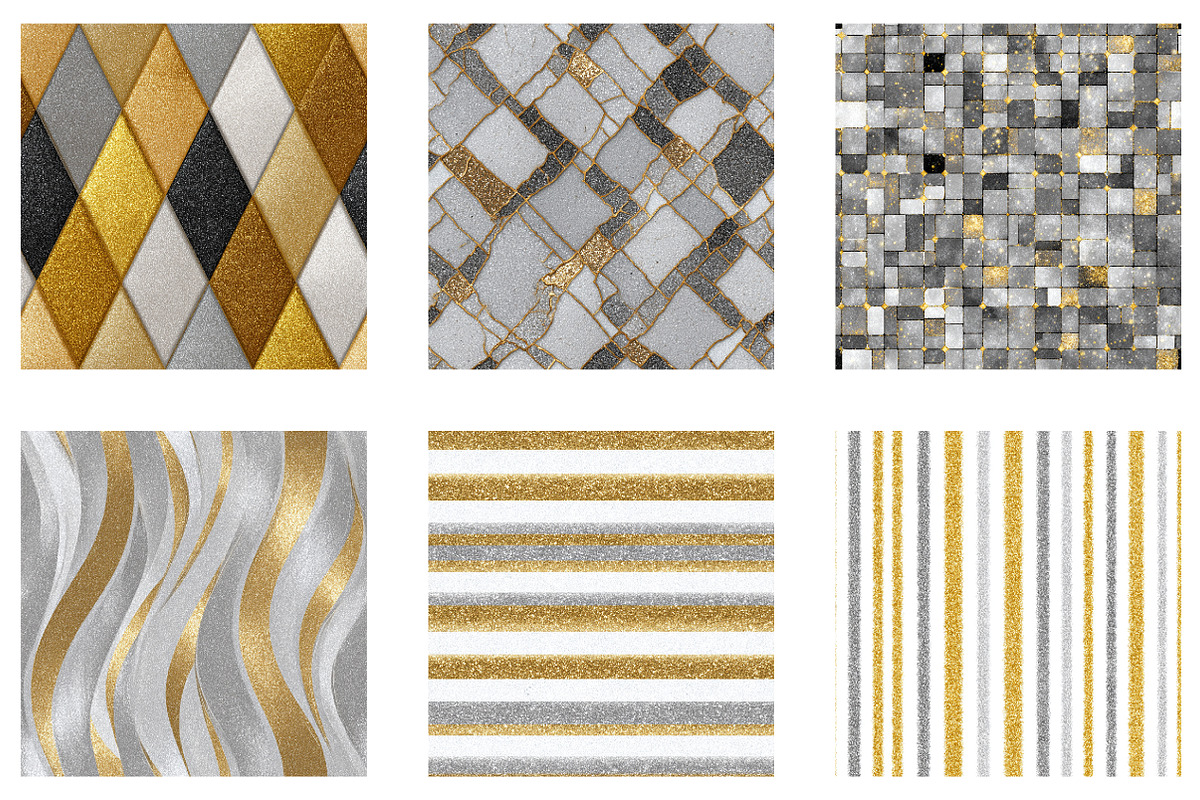 Silver and Gold Glitter Pattern, a Pattern Graphic by CreationArt (Photo 3 of 7)