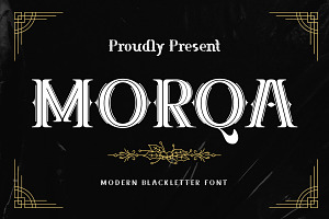 MORQA - Display Font, a Blackletter Font by trabaskriya