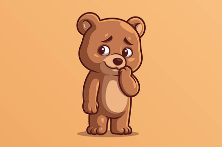 Shy Bear Cartoon Character