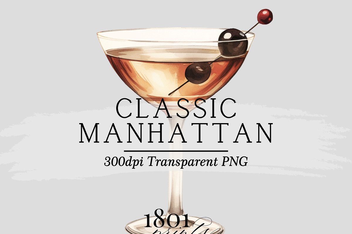 Classic Manhattan Coupe Cocktail, an Illustration by 1801Prints (Photo 2 of 4)