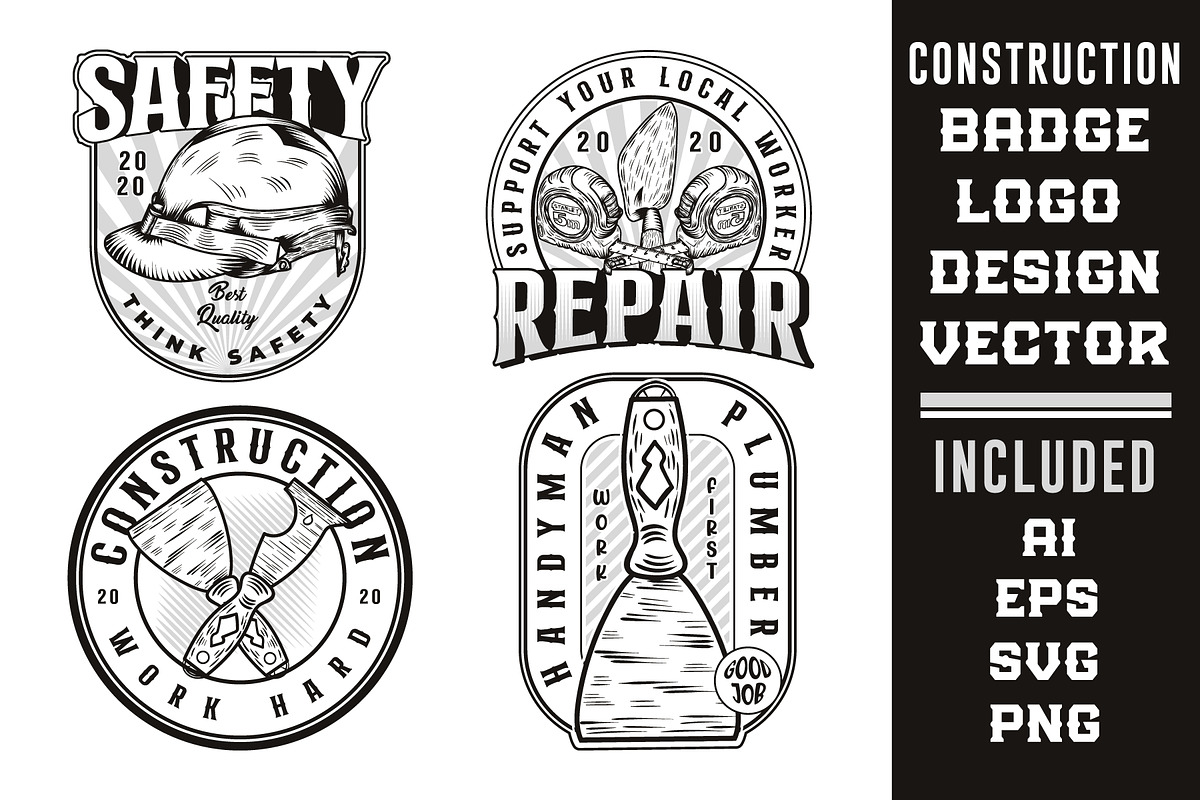 Construction, and Repair Logo Emblem, a Branding & Logo Template by Billah Hub