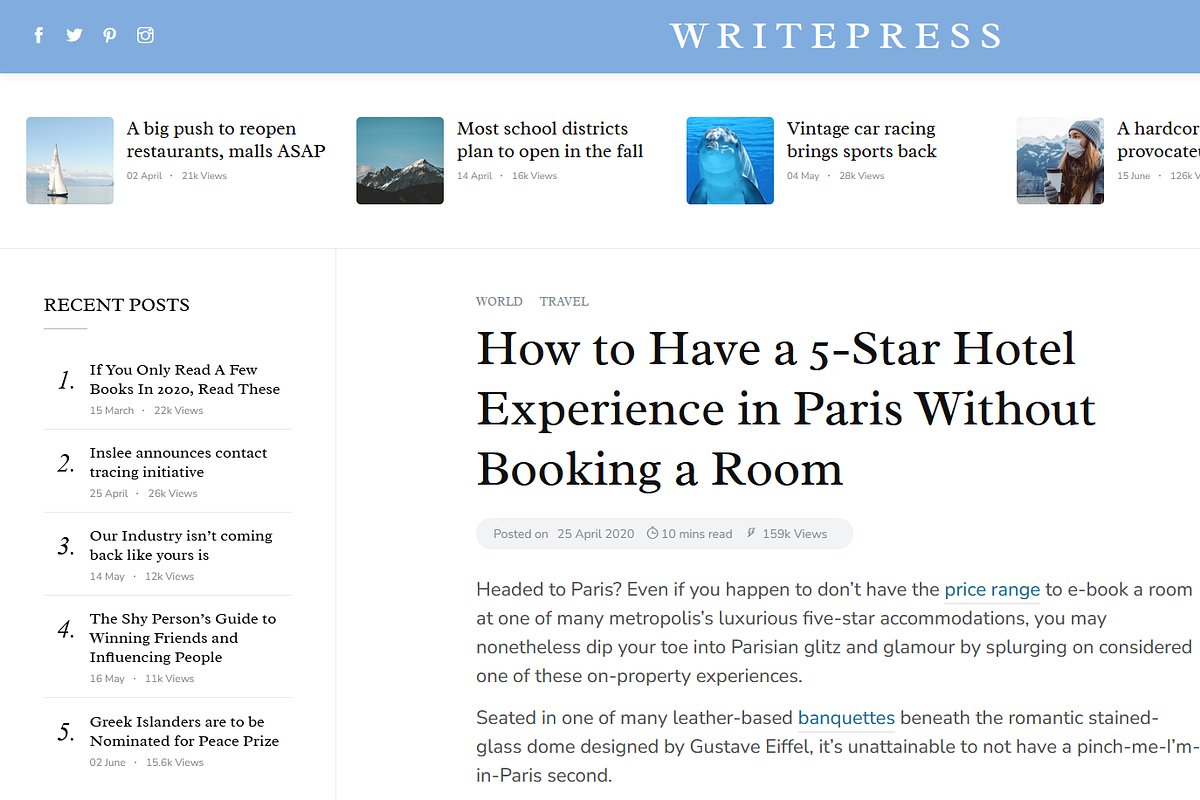 Writepress - Creative Blog Template, a HTML Template by AliThemes (Photo 2 of 2)