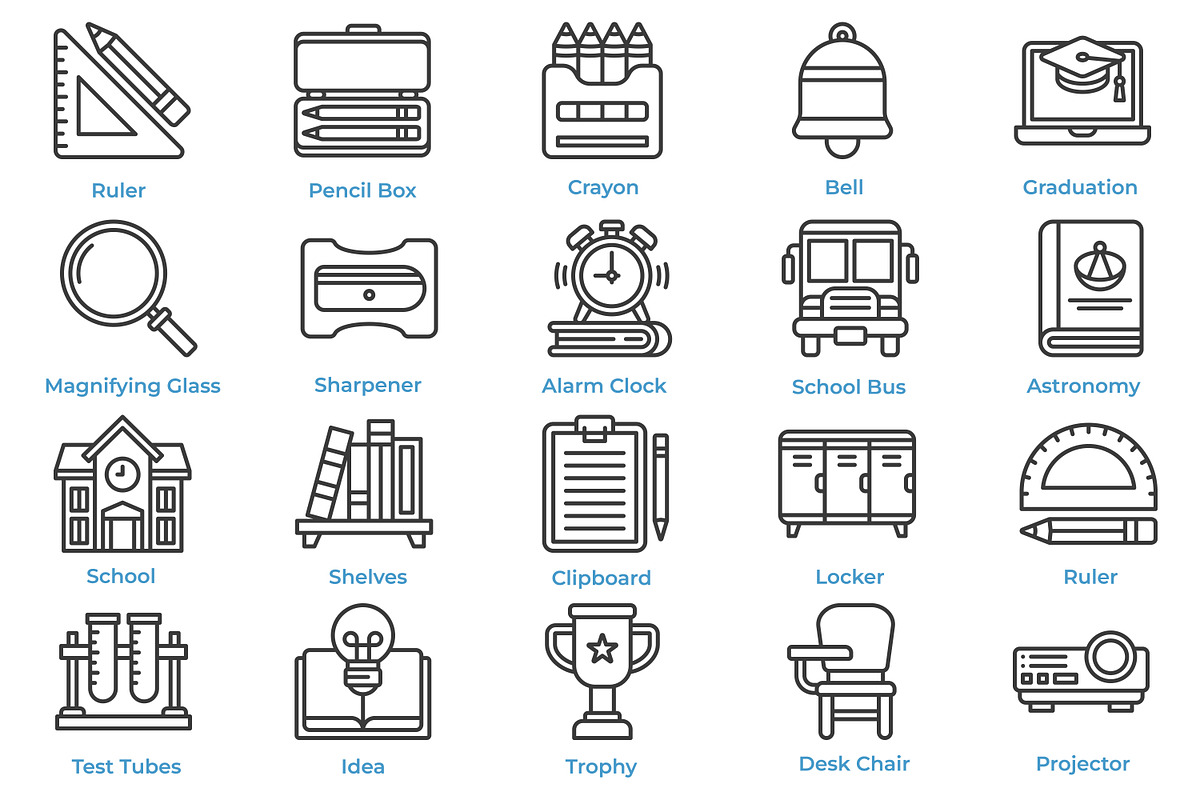 Education Icons Set, an Icon by Tekuni (Photo 3 of 12)