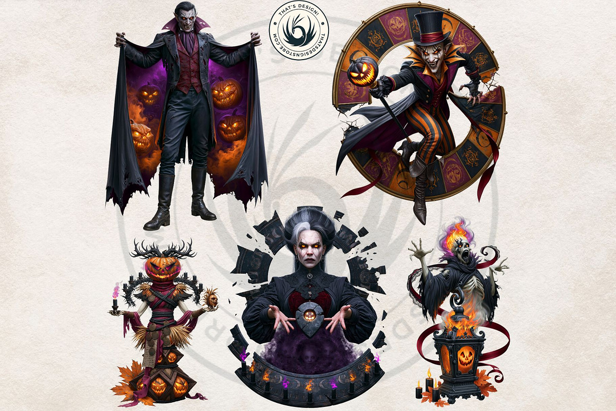 Halloween Nightmares Cliparts, a Seasonal Illustration by ThatsDesignArt (Photo 9 of 15)