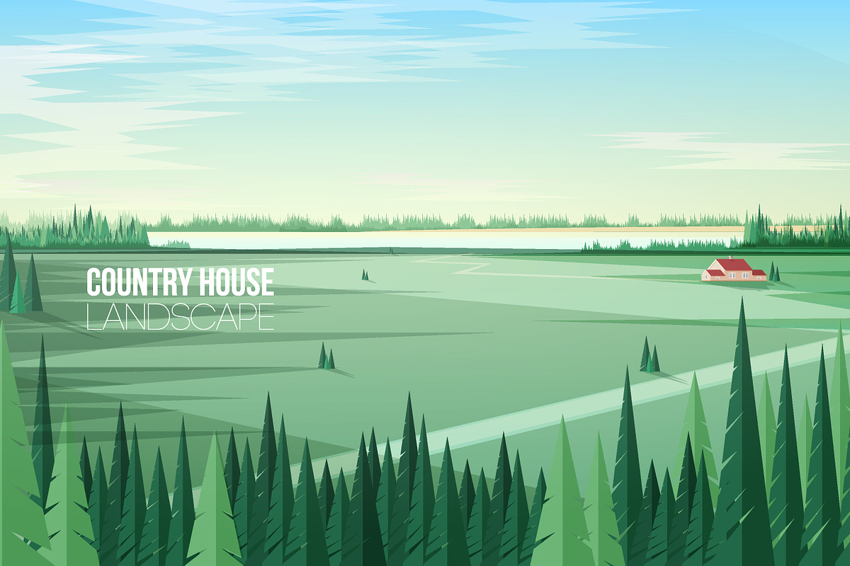 Country house landscape, a Decorative Illustration by Good Studio (Photo 1 of 3)
