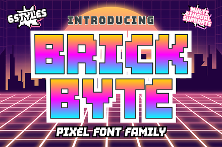 Brick Byte - square-cut display font, a Sans Serif Font by Brown Cupple