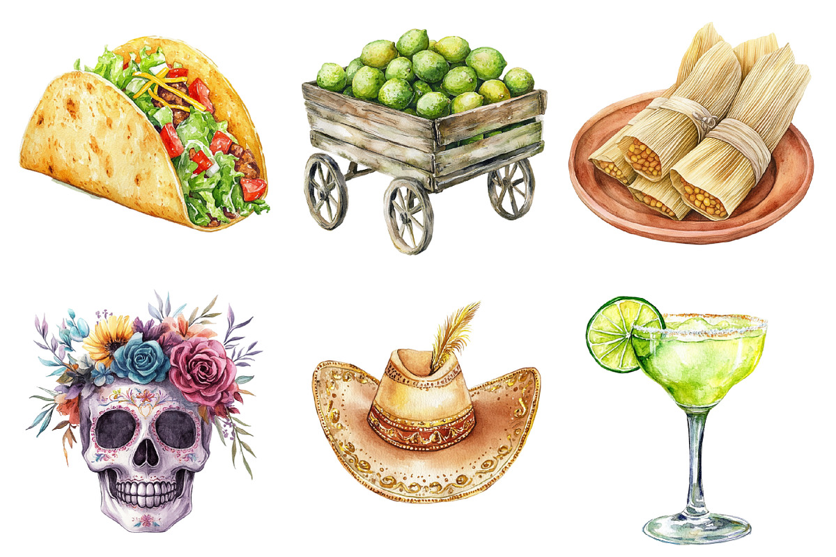 Watercolor Cinco De Mayo Clipart PNG, an Illustration by SinaCreation (Photo 2 of 5)