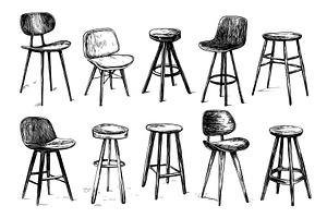 Scandinavian Interior Chairs And, an Object Illustration by LadadikArt