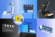 New Year 2026 3D Icon Pack, an Object Illustration by pixelmock (Thumbnail 1 of 13)