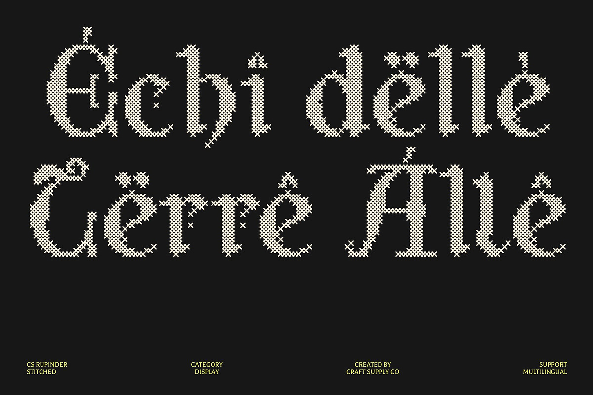 CS Rupinder Stitched, a Blackletter Font by Craft Supply Co. (Photo 7 of 8)