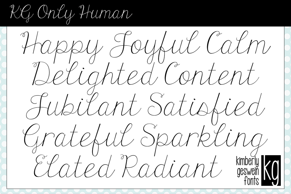 KG Only Human Font preview 2