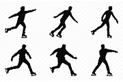 Man Figure Ice Skater Silhouette Set, a Person Illustration by Gfx Expert Team (Thumbnail 2 of 3)