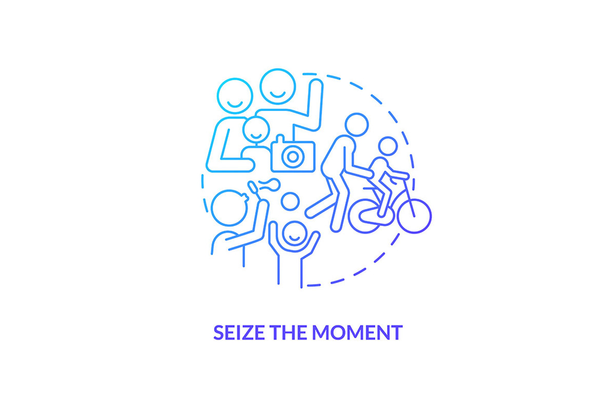 Seize moment blue gradient concept, an Icon by IMG Visuals