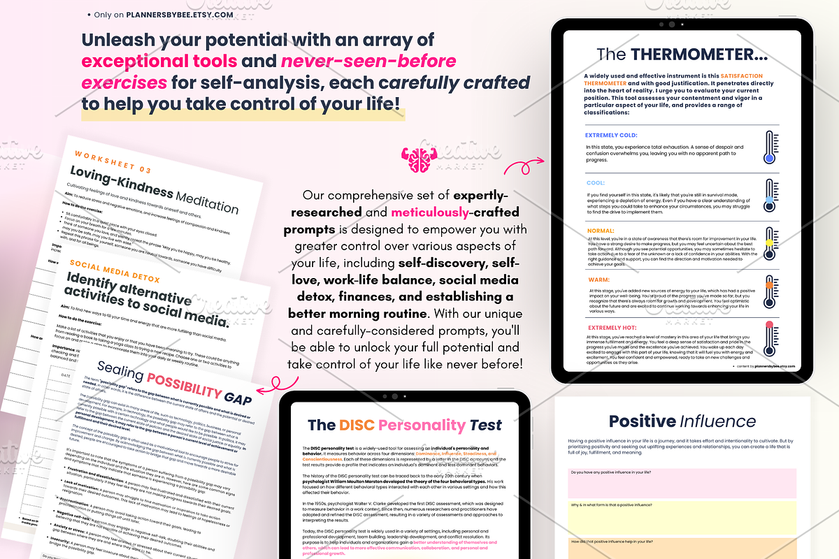 ADHD & Self-Discovery Workbook, a Print Template by PlannersByBee (Photo 2 of 4)