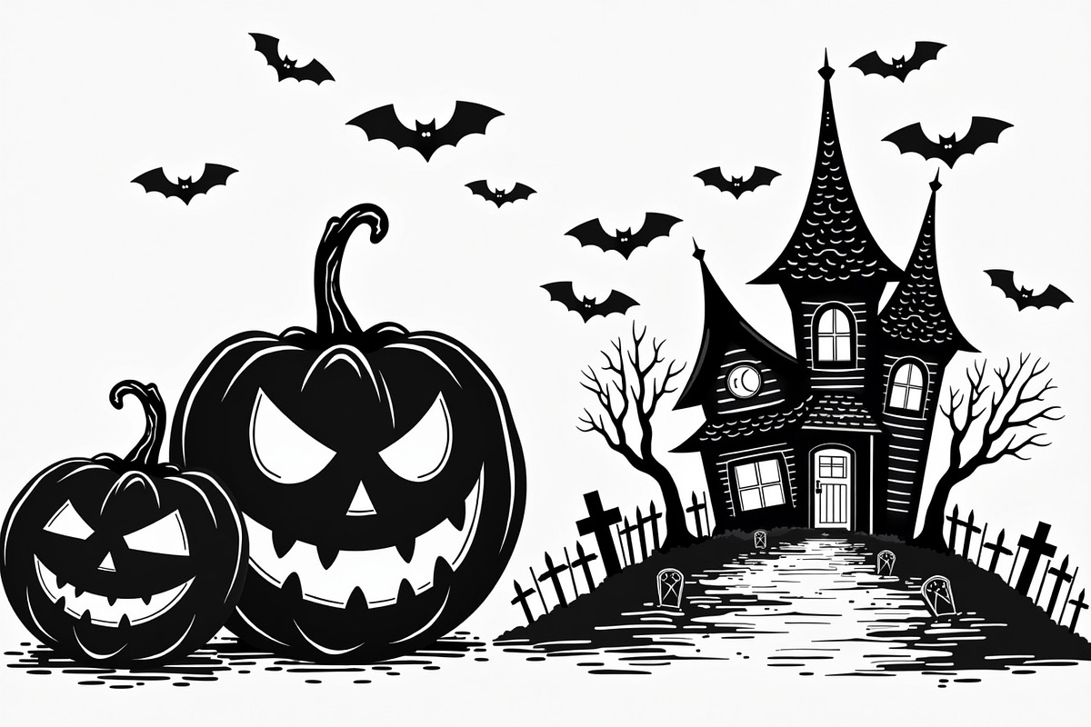 Haunted Halloween Silhouette bundle, an Illustration by hafijul (Photo 6 of 9)