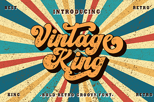 Vintage King - Retro Groovy Font