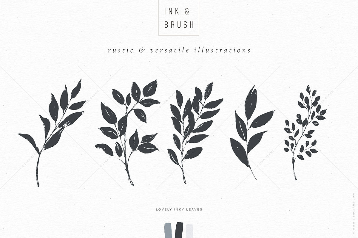 Ink botanicals, logos & patterns, a Texture Illustration by Lisa Glanz (Photo 4 of 32)
