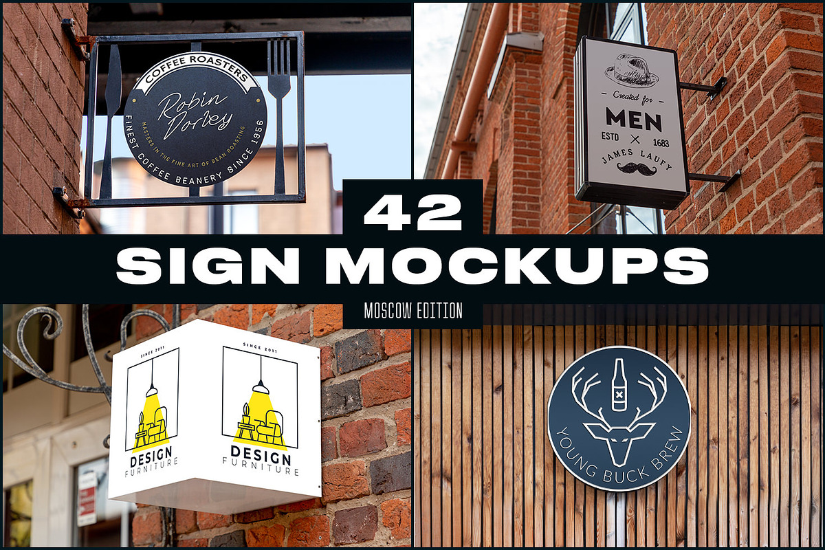 50 Signs & Boards Mockups, a Product Mockup by Madebyvadim (Photo 2 of 5)