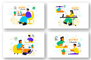 10 Hybrid Work Lifestyle Design, a Work Illustration by denayunebgt (Thumbnail 3 of 4)