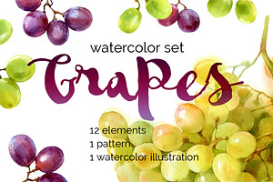 Watercolor grapes