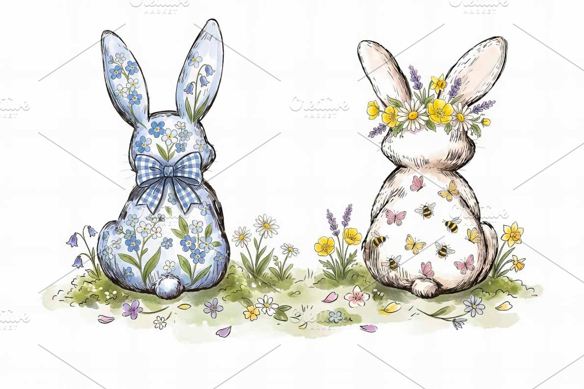 Easter Bunnies, an Object Graphic by VetalStock (Photo 3 of 3)
