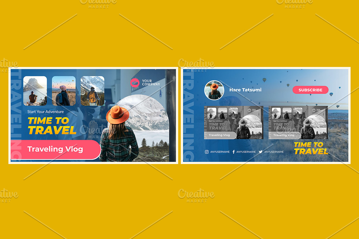 Traveling Youtube Video Thumbnail, a Social Media Template by hekenostudio (Photo 2 of 4)