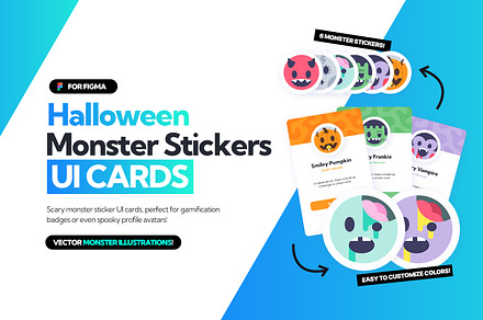Halloween Monster Sticker Cards 01