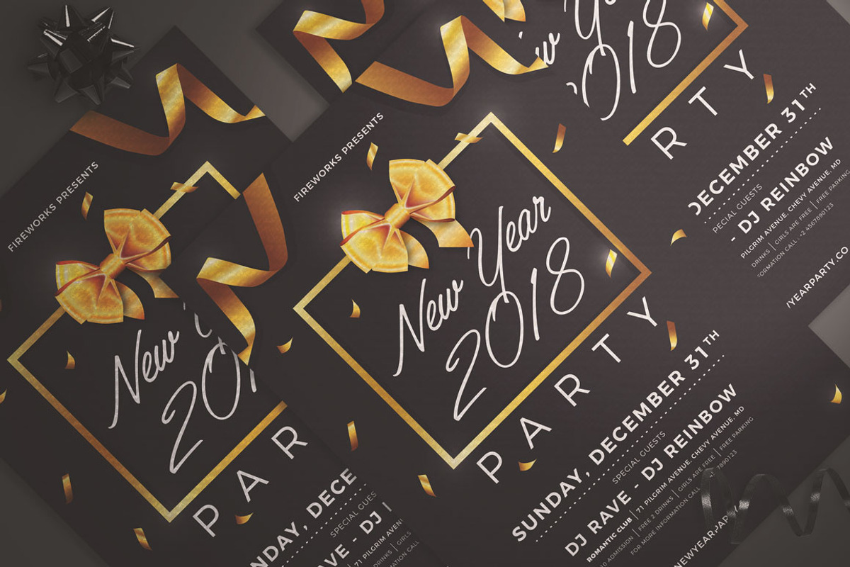 New Year Party Flyer, a Flyer Template by KMZVR.Lab (Photo 4 of 4)