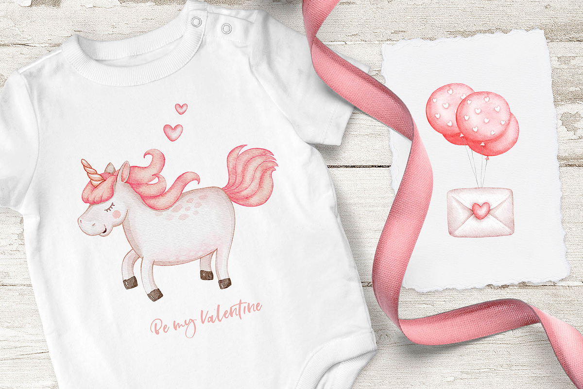 Valentine's Unicorn Set, an Illustration by Eva Katerina (Photo 2 of 8)