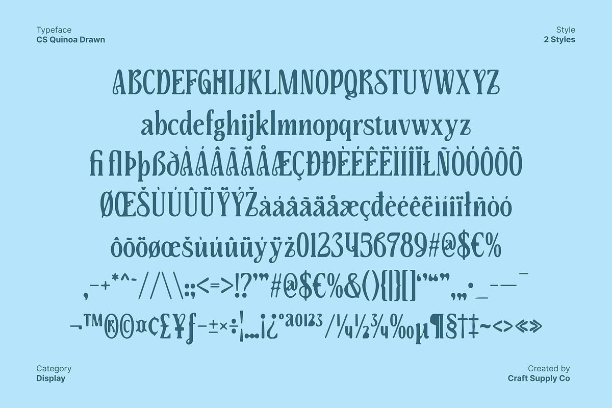 CS Quinoa Drawn, a Serif Font by Craft Supply Co. (Photo 8 of 8)