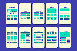 Ecommerce Mobile App Wireframe, a Wireframe Template by MightyDesign