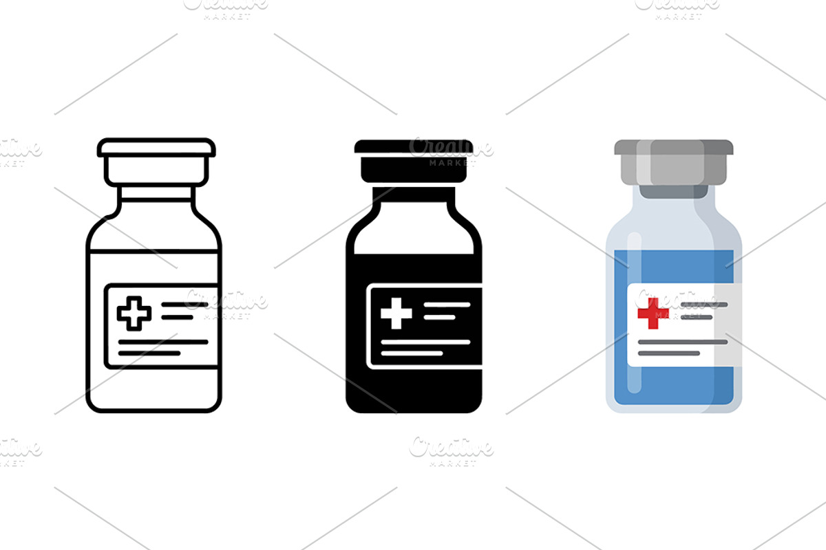 Medical Vial Bottle Vector Set, an Object Graphic by Artonix (Photo 2 of 3)