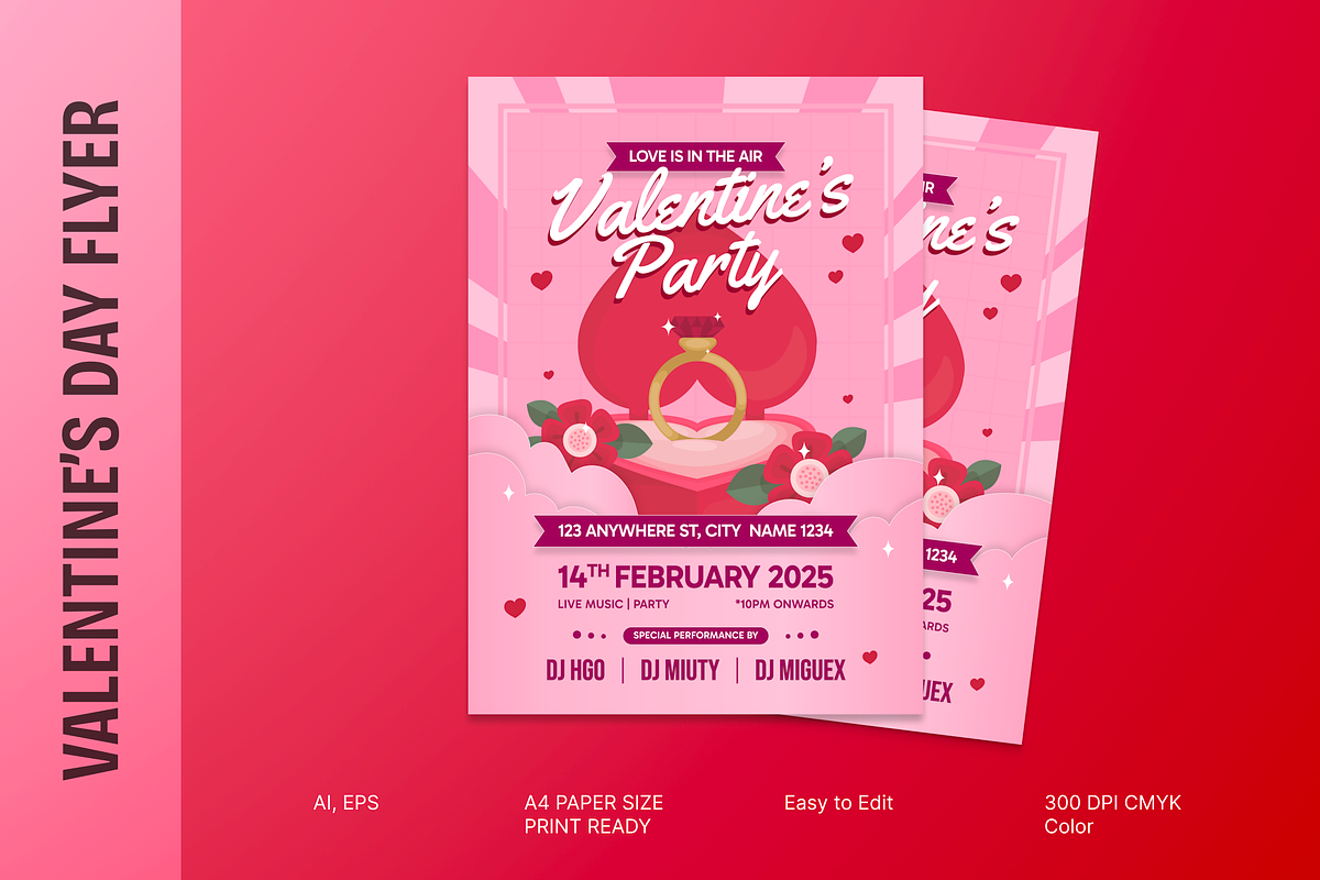 Valentine's Day Flyer, a Flyer Template by MMPixelCraft (Photo 1 of 6)