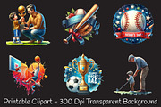 Sports Fathers Day Watercolor Png, an Illustration by RobertsArt (Thumbnail 4 of 8)