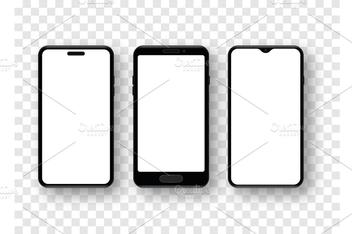 Set of Realistic smartphone mockup, an Object Illustration by Vector Creator